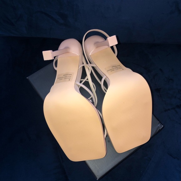 NEW EGO Shoes- NUDE THONG BUCKLE STRAP DETAIL SQUARE TOE STILETTO (Size US 8) - Picture 4 of 10